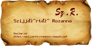 Szijjártó Rozanna névjegykártya